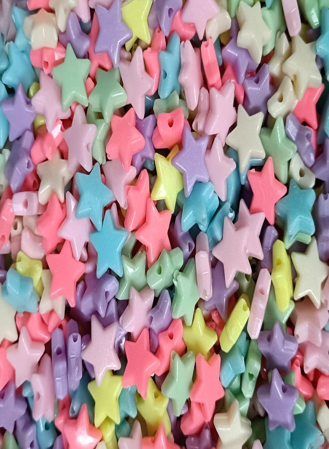 3A Featuretail Pastel Colors Plastic Beads, Spacer Beads, DIY Jewellery Craft Making for Necklase, Bracelet, Earring (12MM 200pcs, Multicolor Star) - Image 1